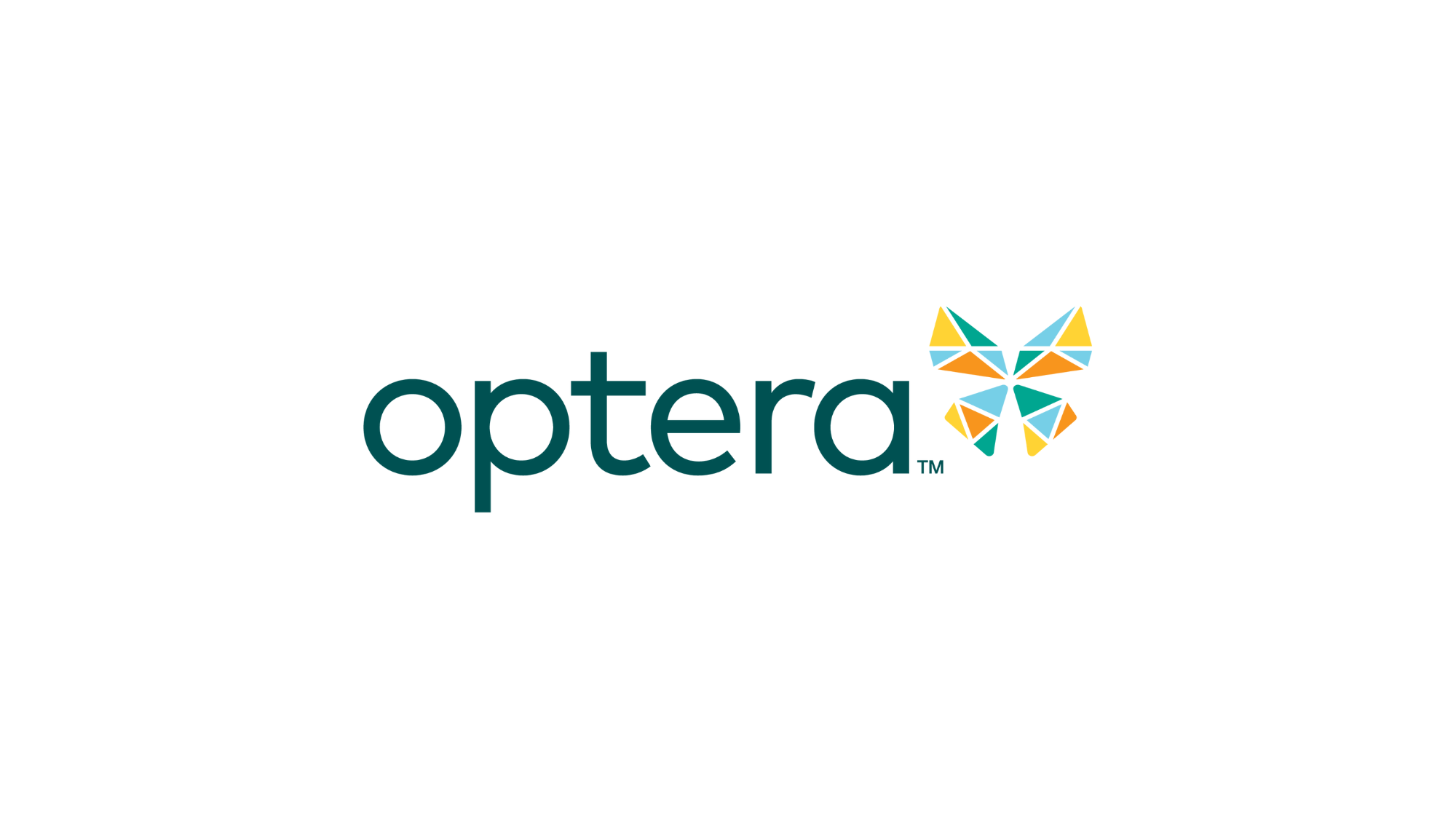 Logo features the text Optera followed by a multicolored butterfly icon in blue, green, orange, and yellow