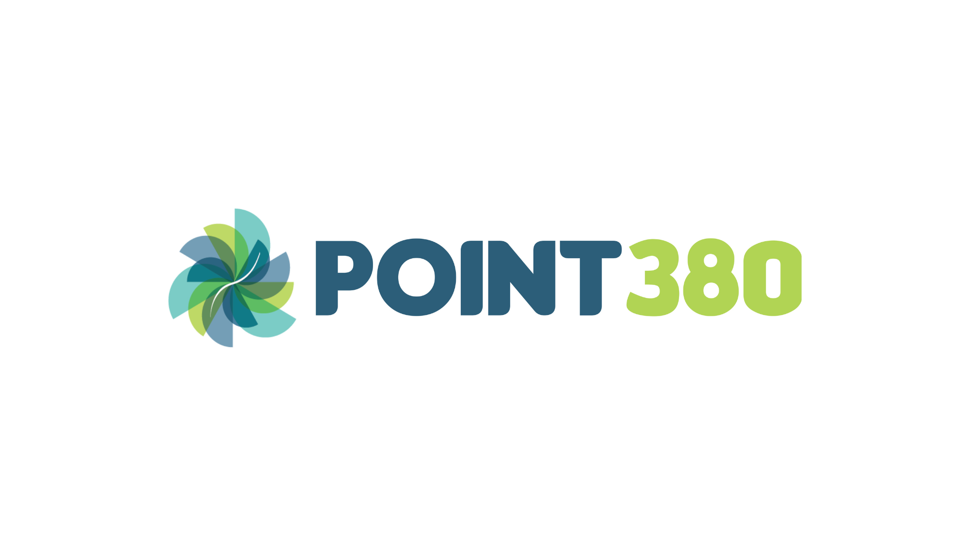 Logo features a green and blue pinwheel swirl, followed by the text Point380